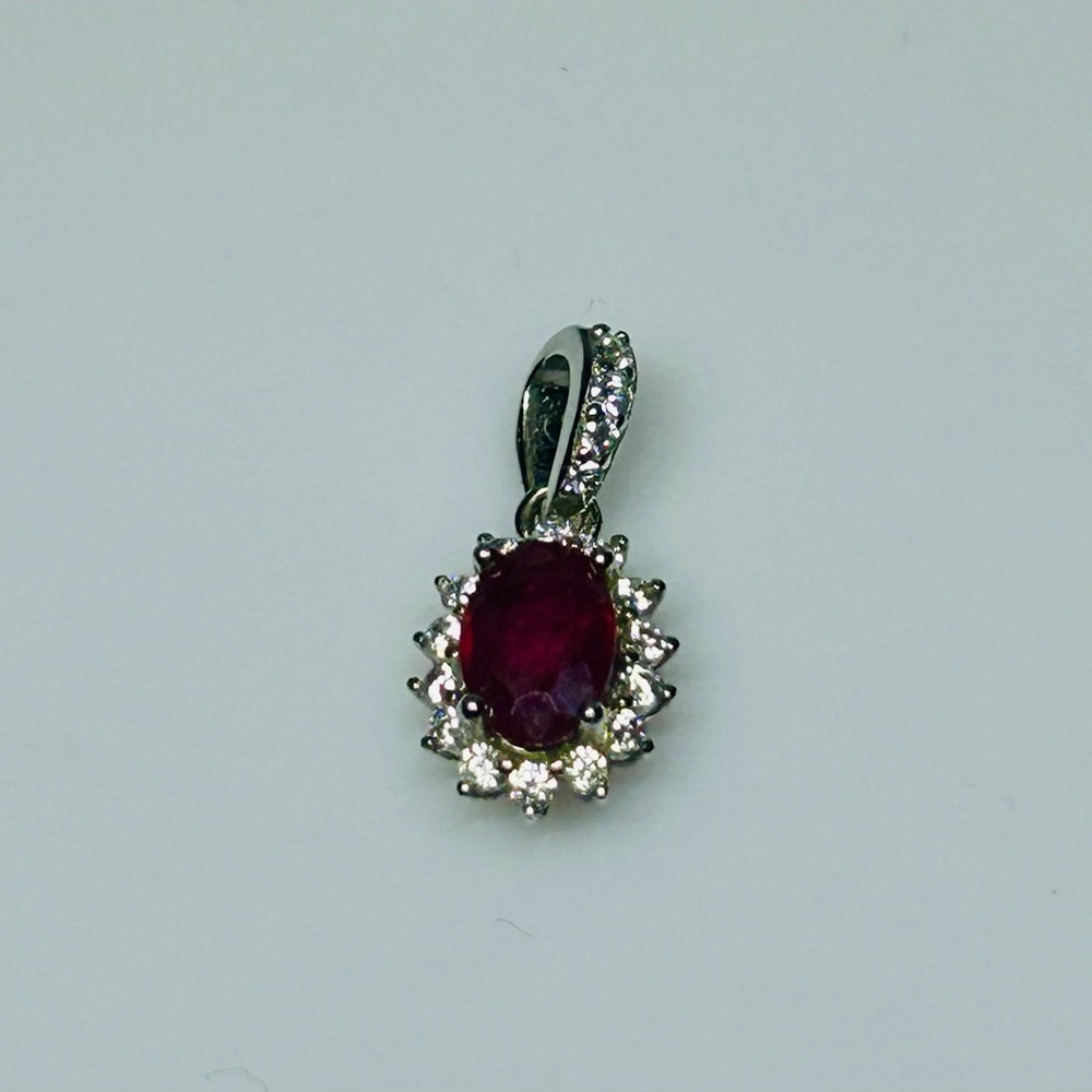 Elegant Silver and Ruby Gemstone Pendant
